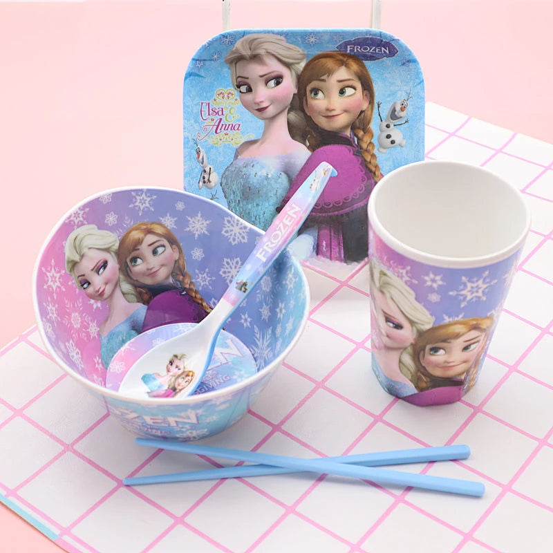 FROZEN MOVIE Elsa Anna Olaf cartoon children's bowl and spoon set personalized creative animation movie anti-fall tableware wholesale