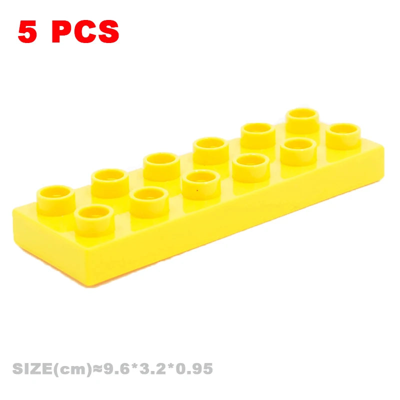 Big Building Blocks Compatible With Duploes Base Bricks Thick Thin Square Assemble Children's DIY Educational Creative Toys