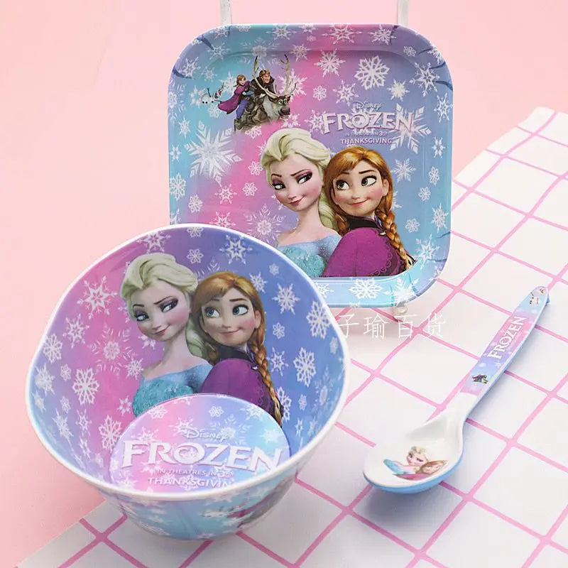 FROZEN MOVIE Elsa Anna Olaf cartoon children's bowl and spoon set personalized creative animation movie anti-fall tableware wholesale
