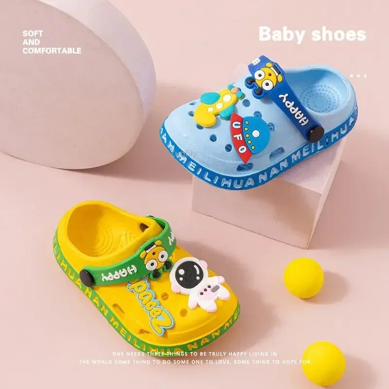 Colorful UFO animated toddler's crocs
