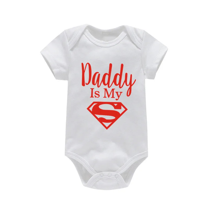 Newborn Romper- Daddy Is My Hero Print