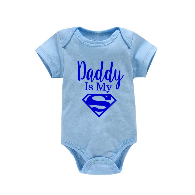 Newborn Romper- Daddy Is My Hero Print