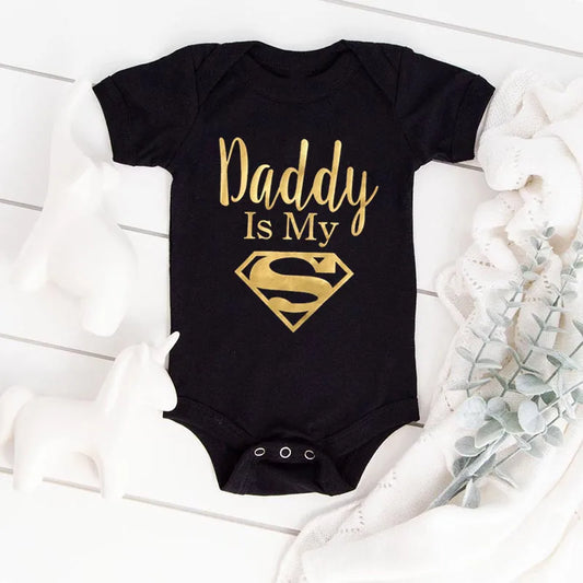 Newborn Romper- Daddy Is My Hero Print