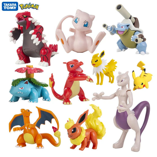 Pokemon Cartoons Movie Anime Figure 4-13Cm  Pikachu Mewtwo Charmander Blastoise Gurado Pet Action Model Toy Gifts