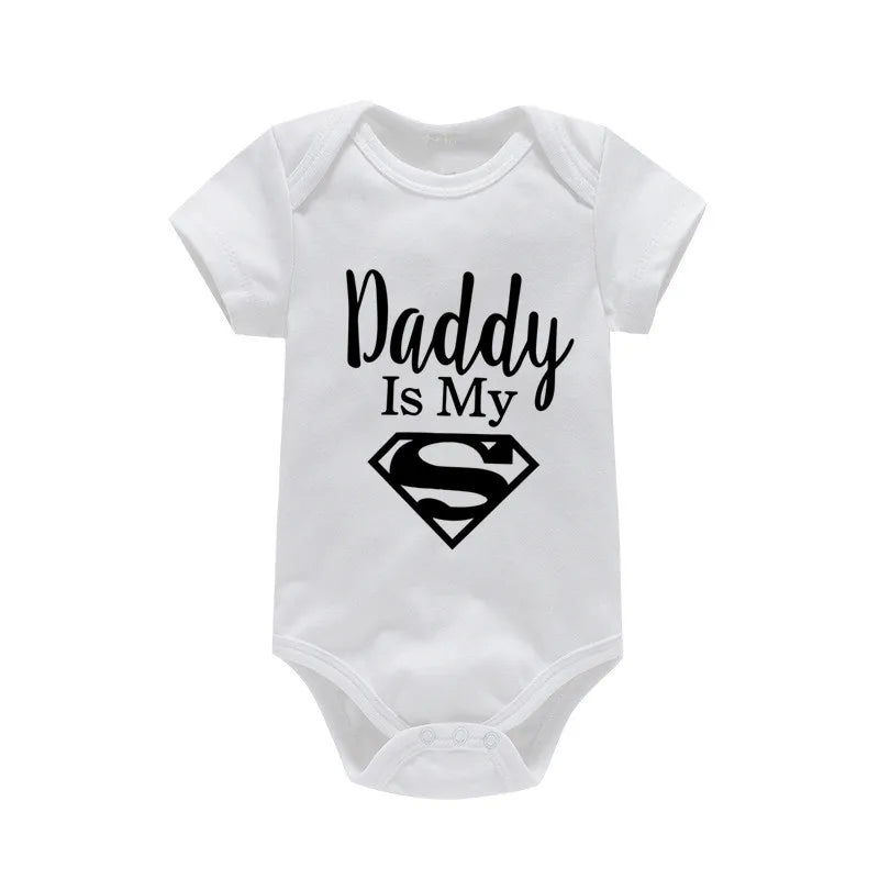 Newborn Romper- Daddy Is My Hero Print