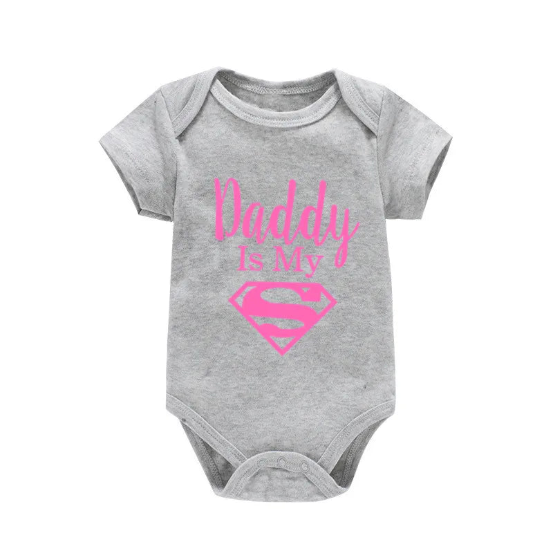 Newborn Romper- Daddy Is My Hero Print