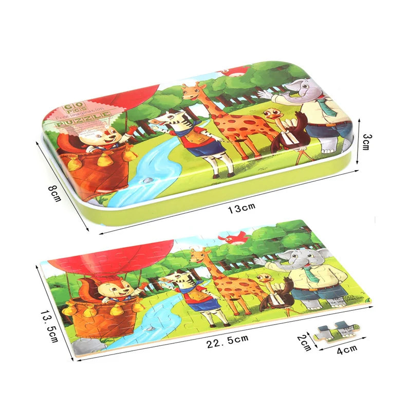 Wooden Cartoon Puzzle Toys for Children