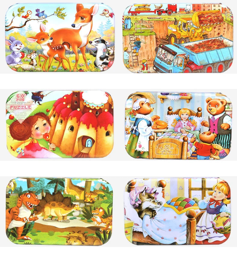 Wooden Cartoon Puzzle Toys for Children