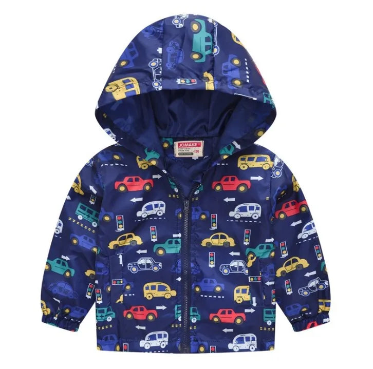 Kid's  Hooded Windbreaker With Pockets