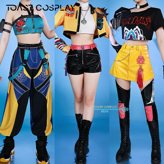 Anime Movie KPop Demon Hunters Zoey Rumi Mira Cosplay Costume Halloween Carnival Party Role Play Uniform Prop