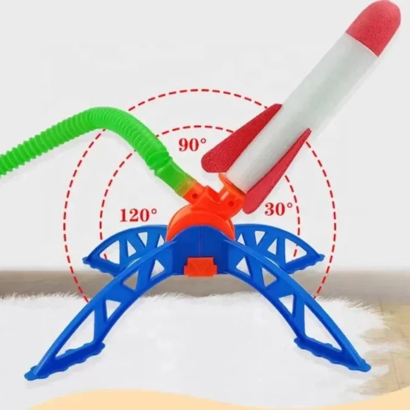 Kid's Outdoor Foot Pump Air Powered Rocket Launcher