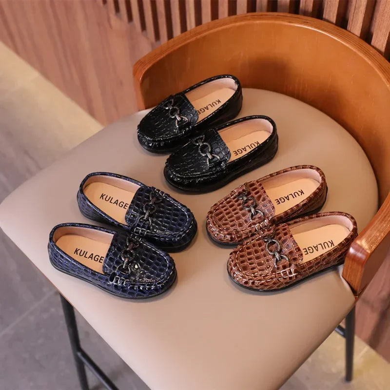 Kids Casual Leather Flats Slip-on Loafers