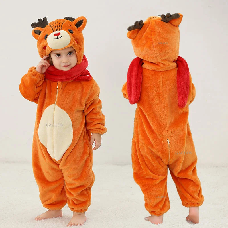 0 1 2 3 4 Years Kigurumi Pajamas for Toddler Baby Clothes Children Outfits Infant Dinosaur Unicorn Cat Monkey Cosplay Costumes