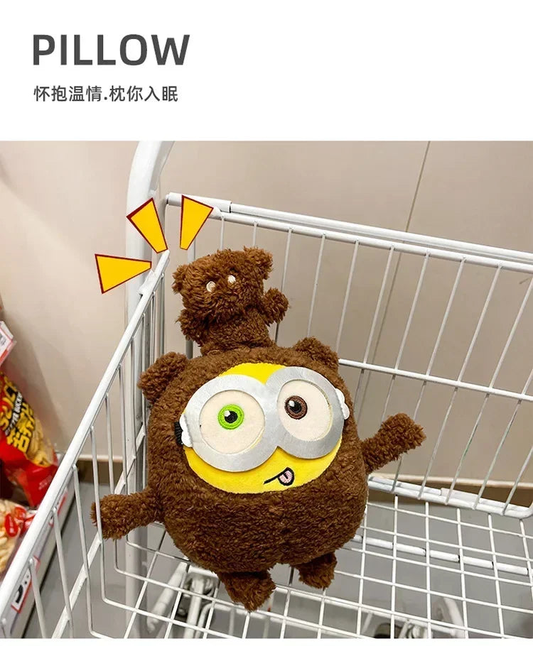 Movie Minions Plush Bob+Tim Series Bob Holding Tim Bear Doll High Quality Cute Animal Toys Christmas Gifts