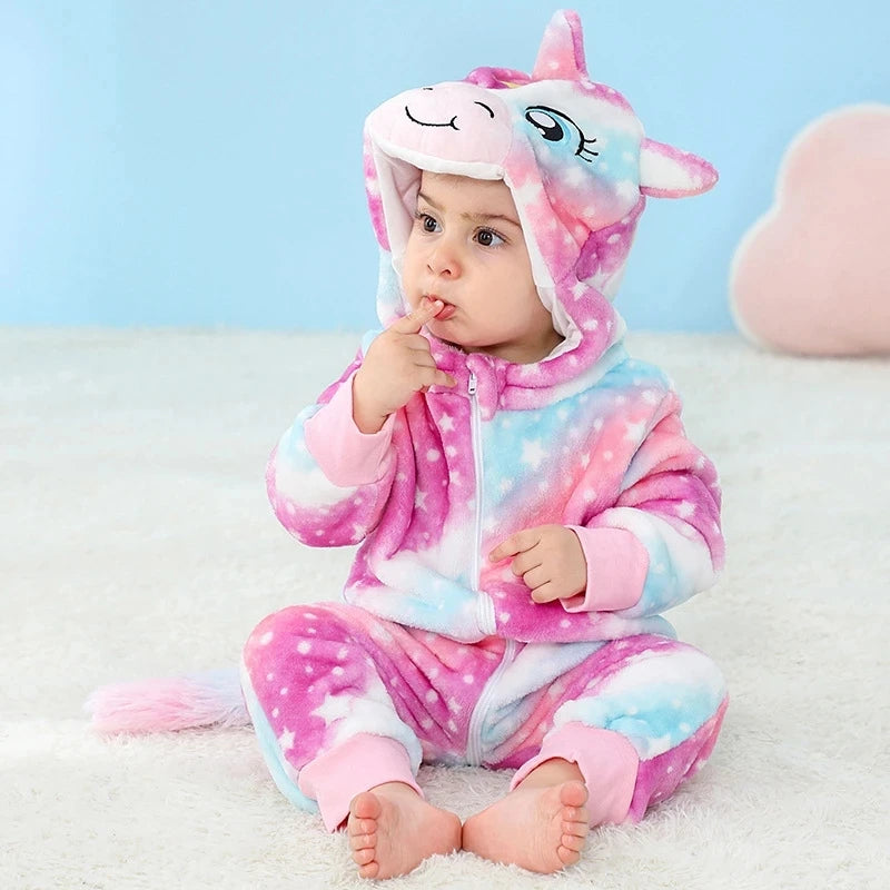 0 1 2 3 4 Years Kigurumi Pajamas for Toddler Baby Clothes Children Outfits Infant Dinosaur Unicorn Cat Monkey Cosplay Costumes