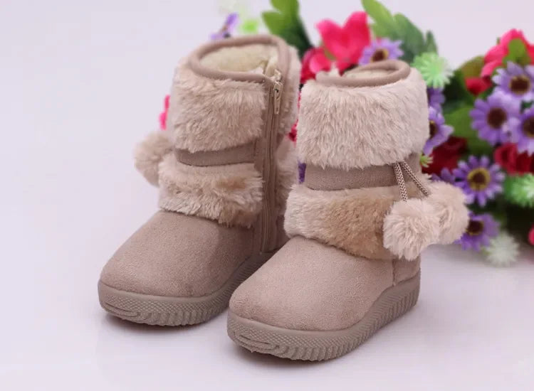 Girls Comfortable Lobbing Ball Thick Snow Boots