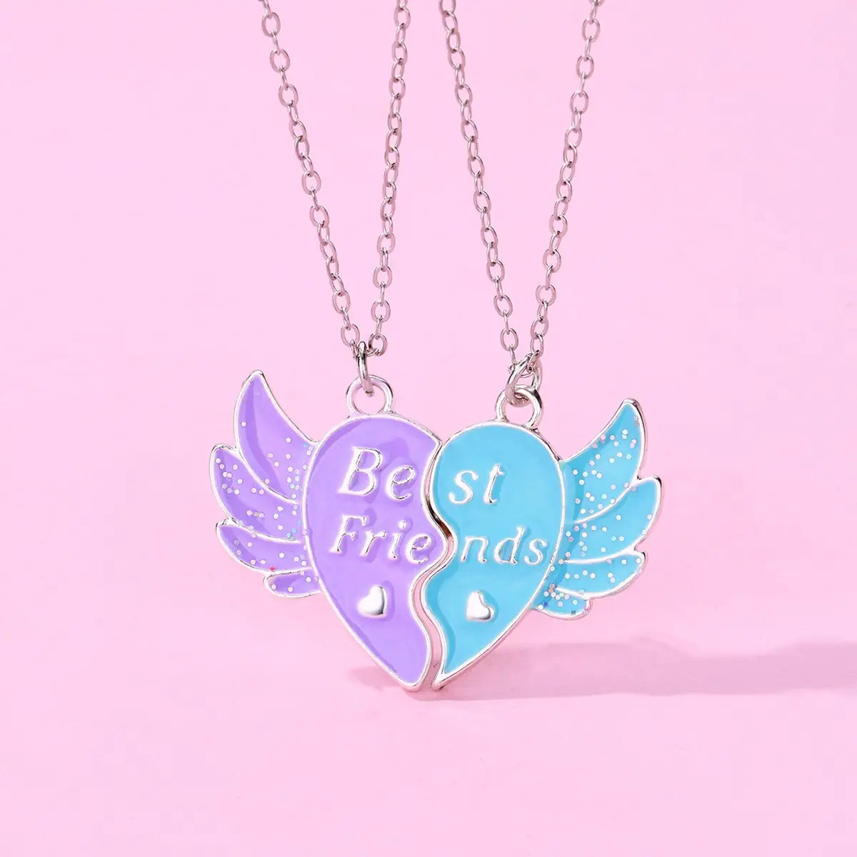 2 Pcs/Set Magnetic Necklace Of Little Angel For Best Friends