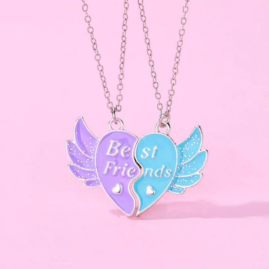 2 Pcs/Set Magnetic Necklace Of Little Angel For Best Friends