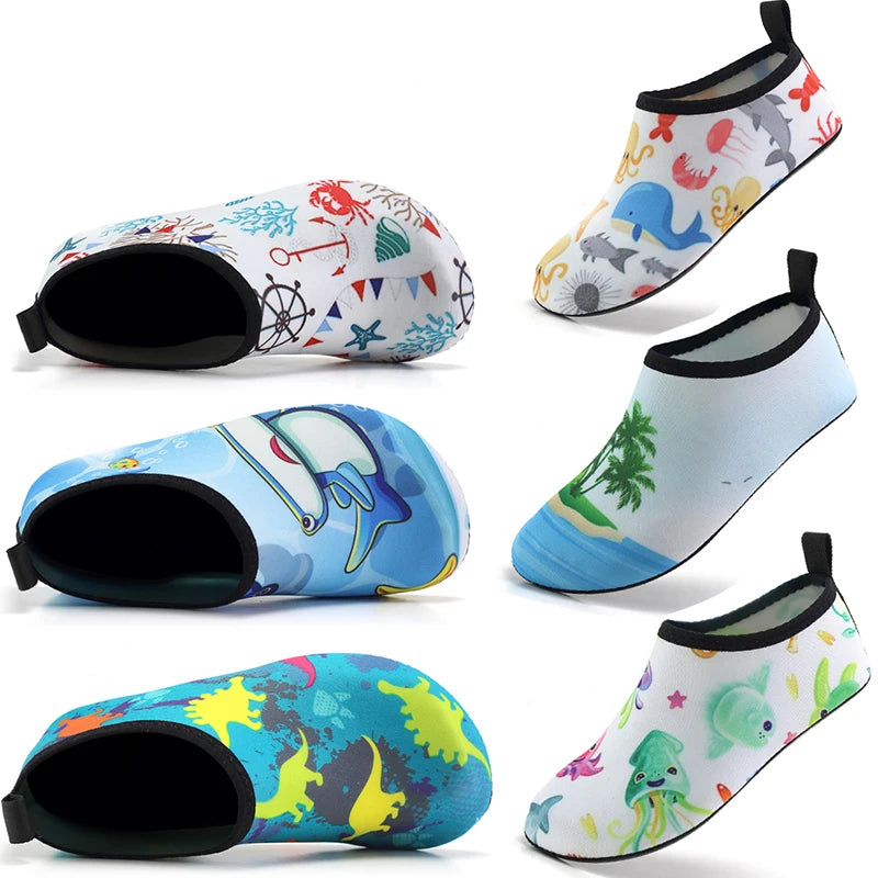 Children's Colorful Printed Thin Sole Swimming Shoes