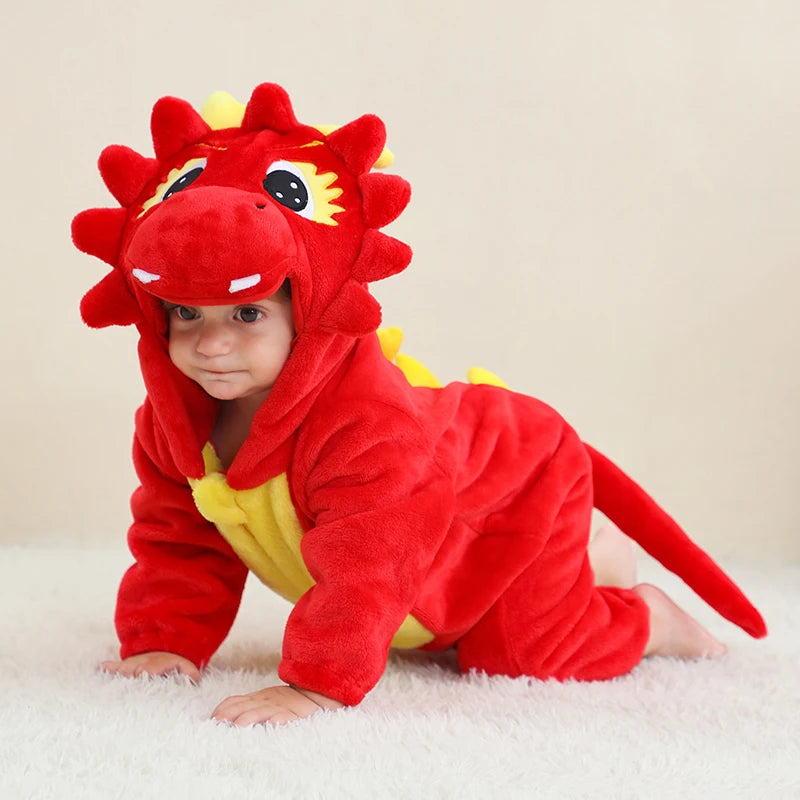 0 1 2 3 4 Years Kigurumi Pajamas for Toddler Baby Clothes Children Outfits Infant Dinosaur Unicorn Cat Monkey Cosplay Costumes