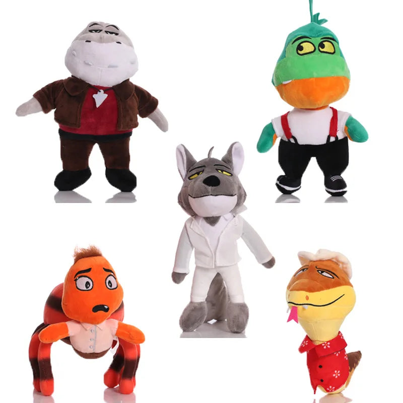 The Bad Guys Movie  Plush Toys Kawaii Wolf Piranha Snake Shark Tarantula Anime Doll Stuffed Animal Peluche Toy For Kids Gift