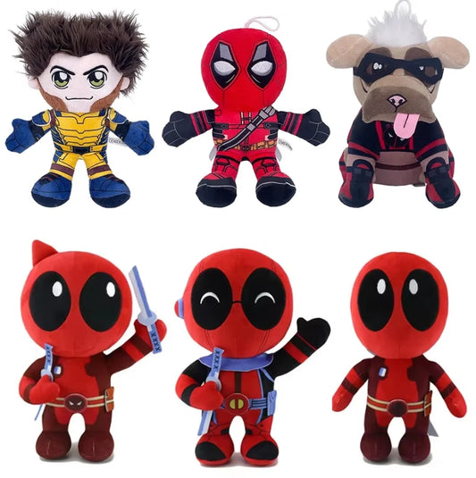 Deadpools Plush Dolls 4 styles New Cartoon 25cm  Action Soft Stuffed Throw Pillow 2024 Movie Plush Gifts For Fans Kids Birthday