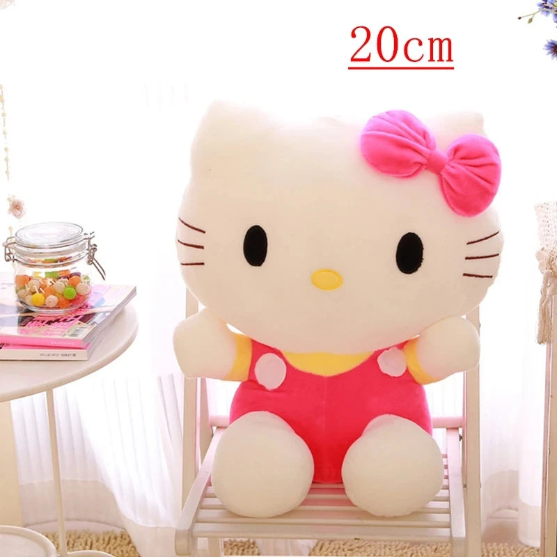 MINISO Hello Kitty Plush Toys Sanrio Cute 20cm Movie KT Cat Dolls Soft Kawali Stuffed Hello Kitty Christmas Birthday Gifts