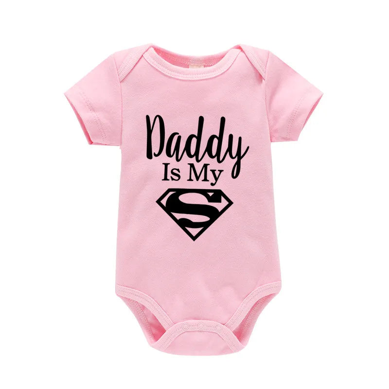 Newborn Romper- Daddy Is My Hero Print