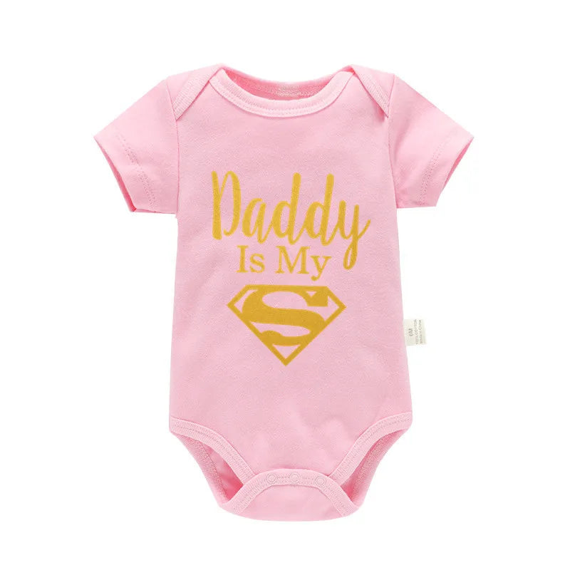 Newborn Romper- Daddy Is My Hero Print