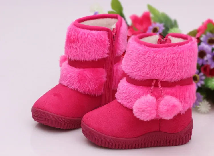 Girls Comfortable Lobbing Ball Thick Snow Boots