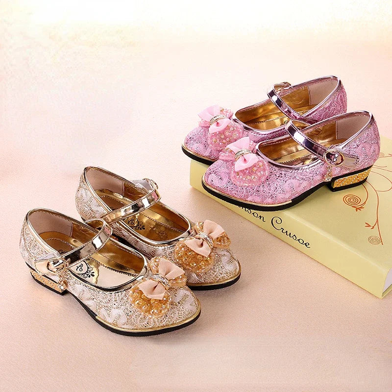 Bowknot Girls Leather Shoes