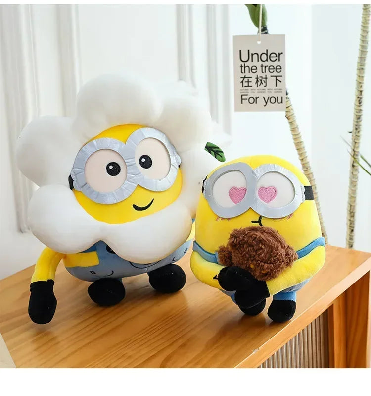 Movie Minions Plush Bob+Tim Series Bob Holding Tim Bear Doll High Quality Cute Animal Toys Christmas Gifts