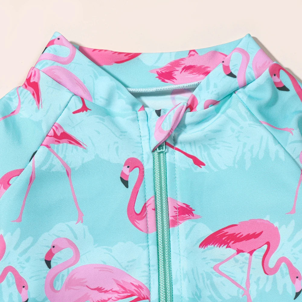 Long Sleeve Flamingo Swimwear