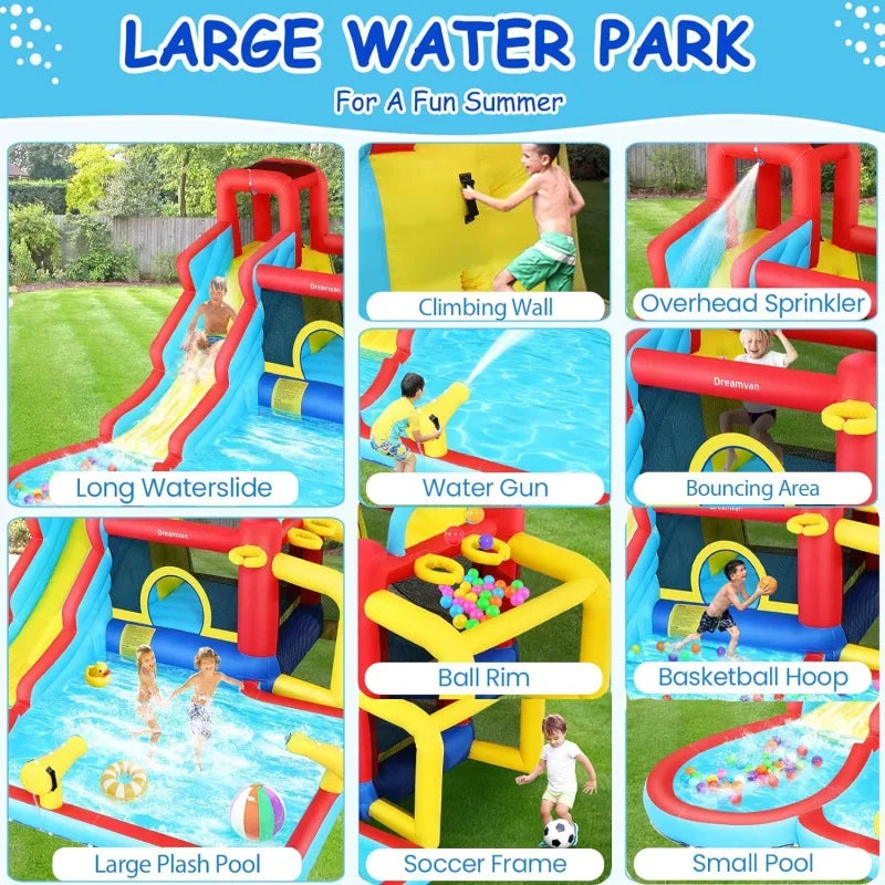 House Backyard Waterpark Inflatable Slide For Kids