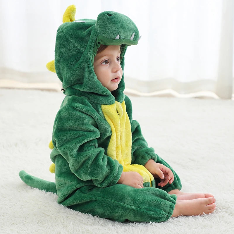 0 1 2 3 4 Years Kigurumi Pajamas for Toddler Baby Clothes Children Outfits Infant Dinosaur Unicorn Cat Monkey Cosplay Costumes