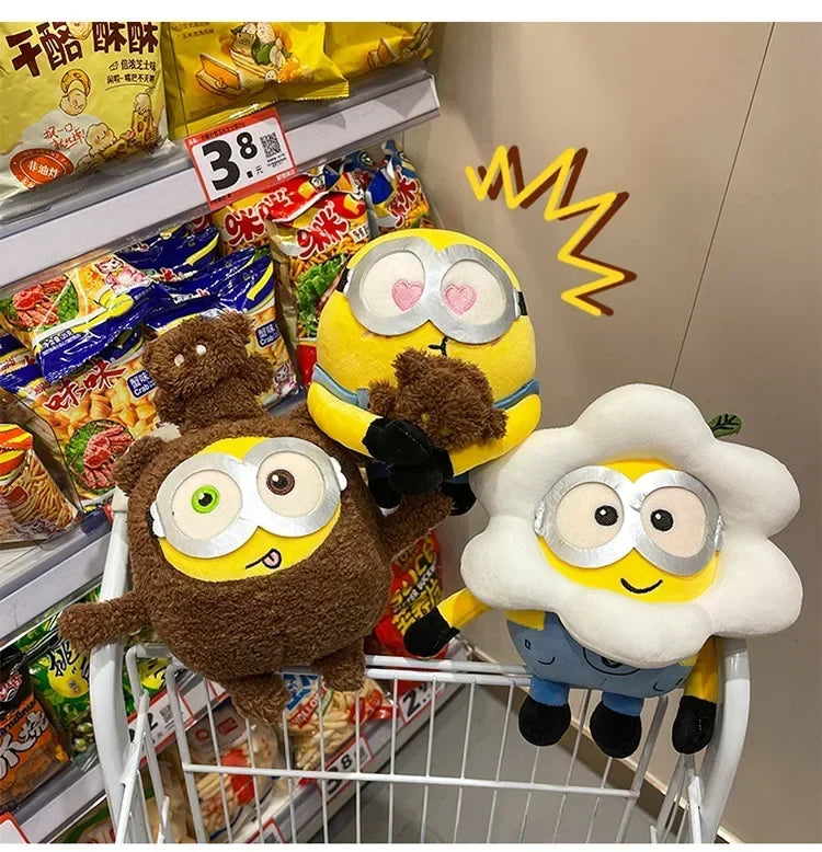 Movie Minions Plush Bob+Tim Series Bob Holding Tim Bear Doll High Quality Cute Animal Toys Christmas Gifts
