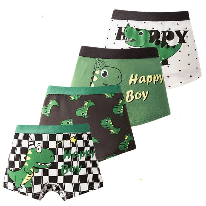 4 Pcs/Set Boy's Cotton Boxer