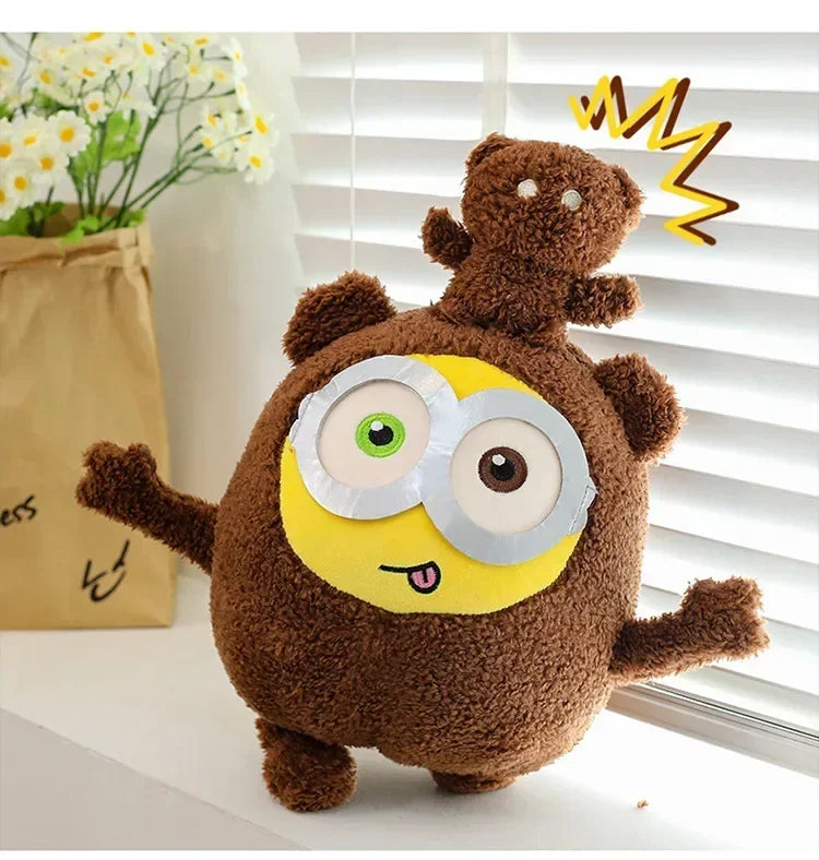 Movie Minions Plush Bob+Tim Series Bob Holding Tim Bear Doll High Quality Cute Animal Toys Christmas Gifts