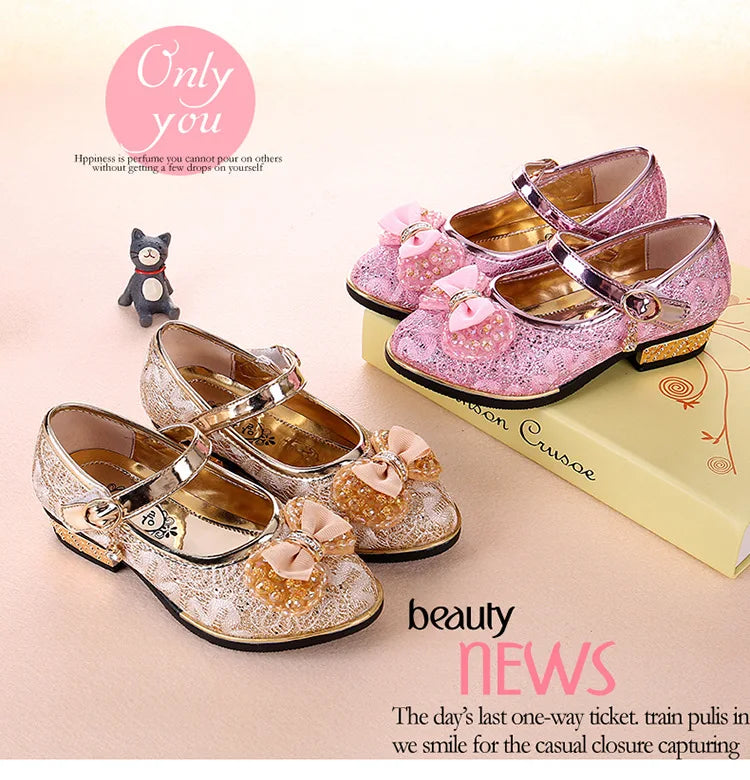 Bowknot Girls Leather Shoes