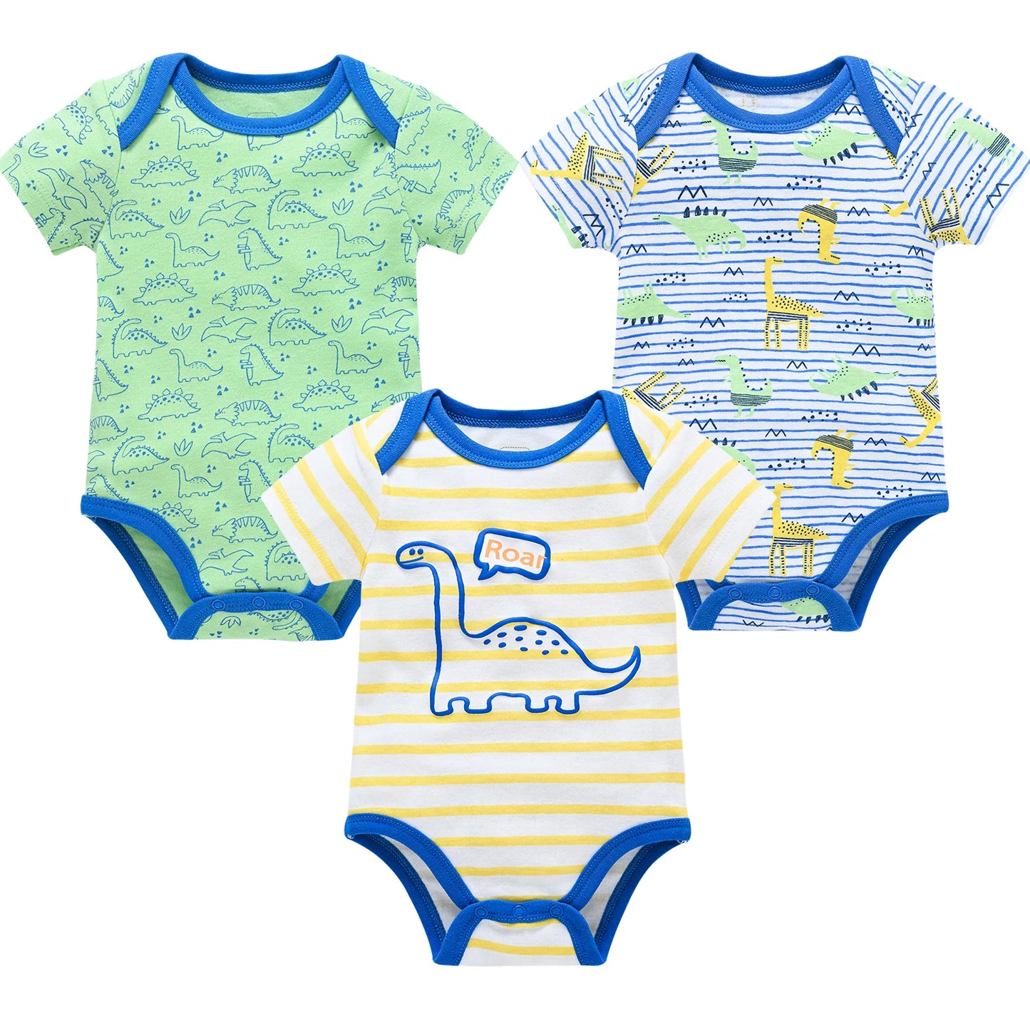 3/6 Pcs Newborn Short Sleeve Bodysuits