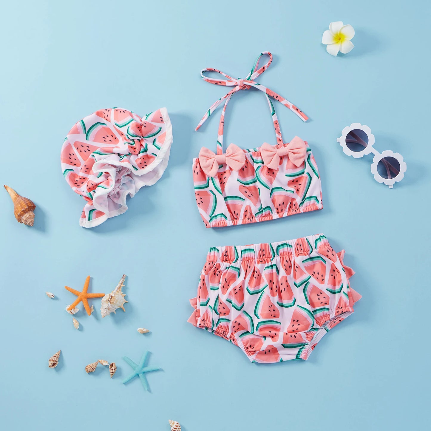 Toddler Girl Watermelon Print Swimsuit