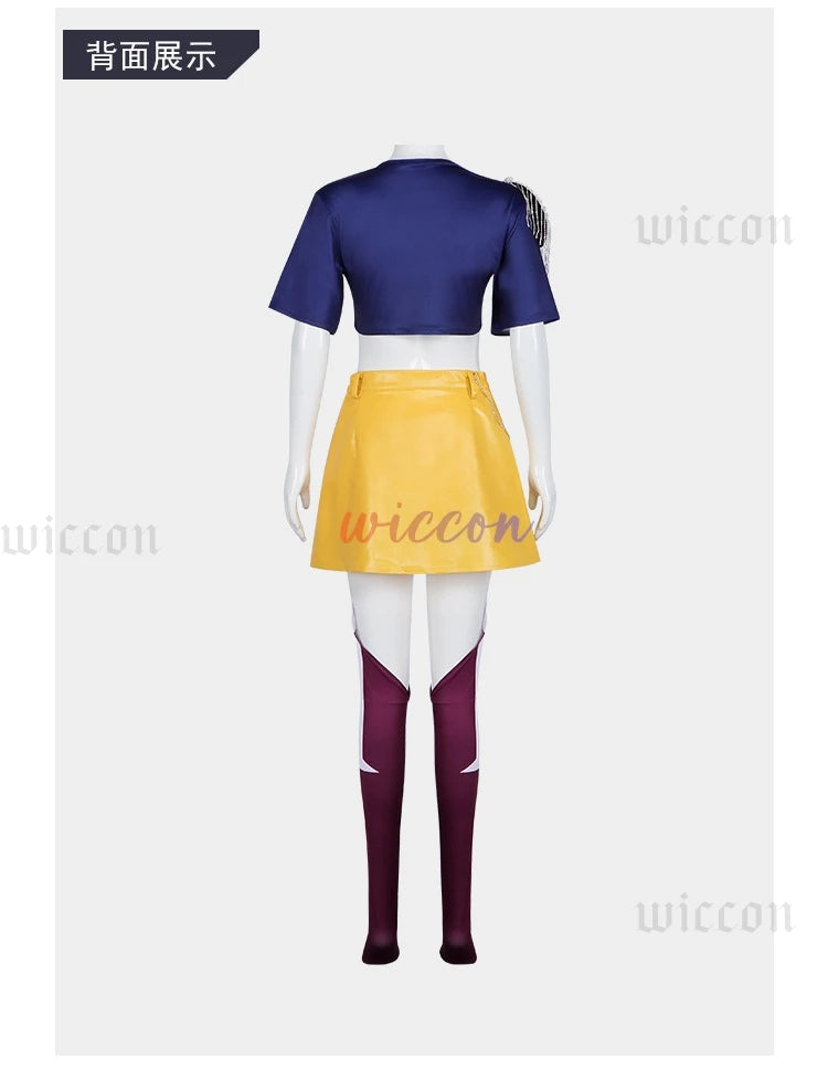 KPOP Huntrix Rumi Mira Zoey Cosplay Costume New Uniform Top Skirt Demon Hunters Superstar Girl Women Set Halloween Carnival