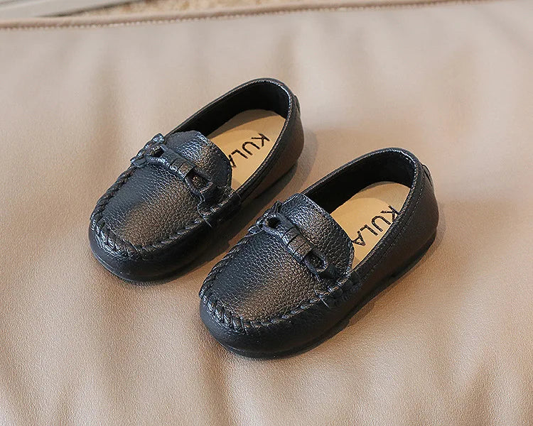 Kid's Leather Flats Slip-on Loafers