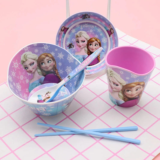 FROZEN MOVIE  Elsa Anna Olaf cartoon children's bowl and spoon set personalized creative animation movie anti-fall tableware wholesale