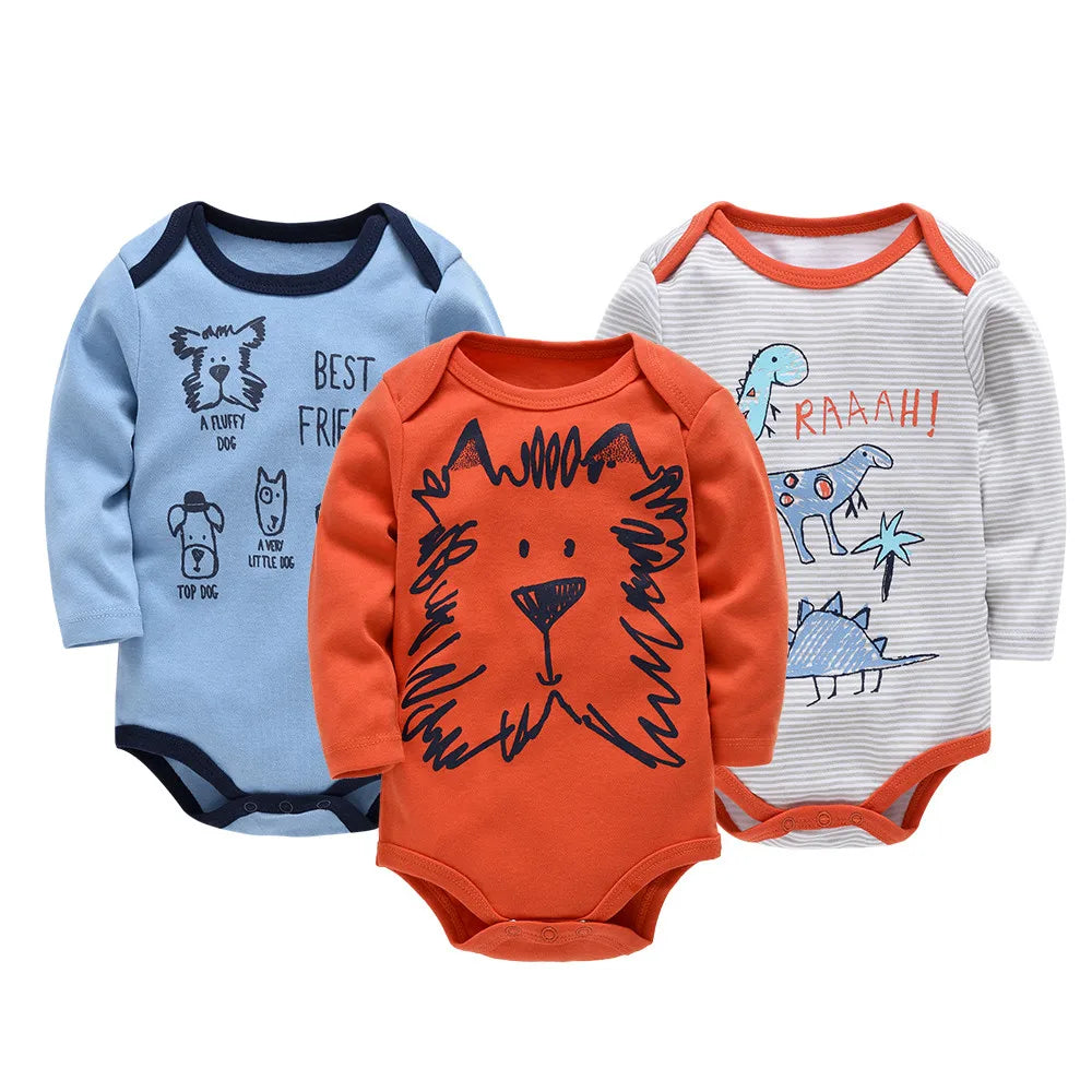 Newborn 3 PCS Long Sleeve Jumpsuit