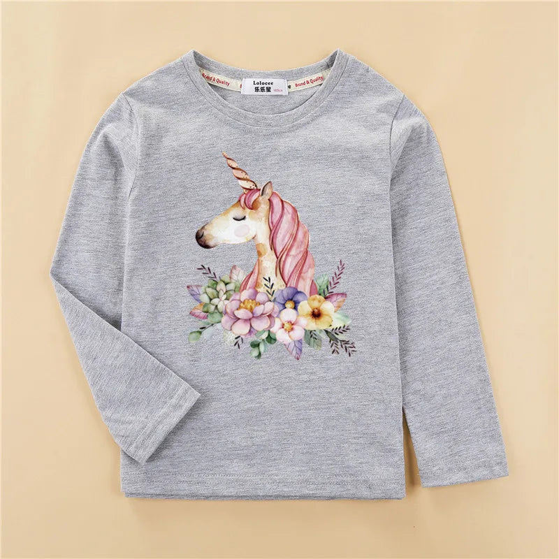 Girls Long Sleeve Casual Wear Cotton Tees