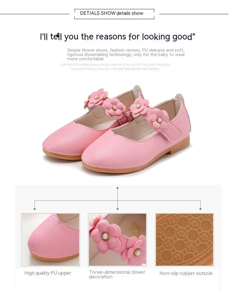 Girl's Breathable Leather Dancing Shoes