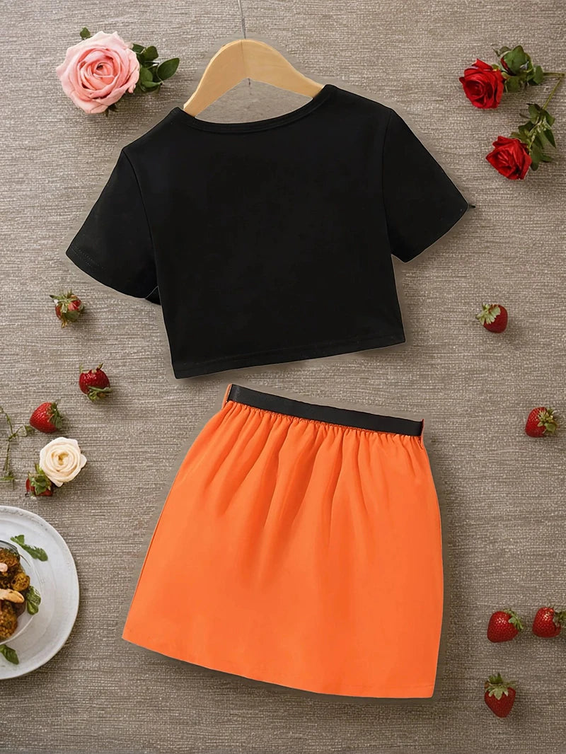 Girl's Butterfly Tops+Skirt