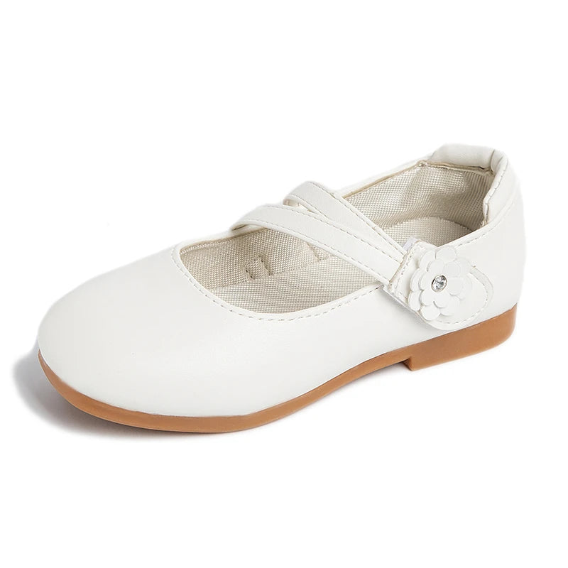 Princess Girls Leather Flat Shoes