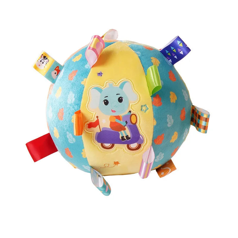 Soft Cloth Rattle Ball Stuffed Baby Play Ball with Bell Cartoon Animals Interactive Toys Educational Toys